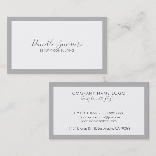 グレミニマルー縁どモダンタイポグラフィ 名刺 (正面/裏面)