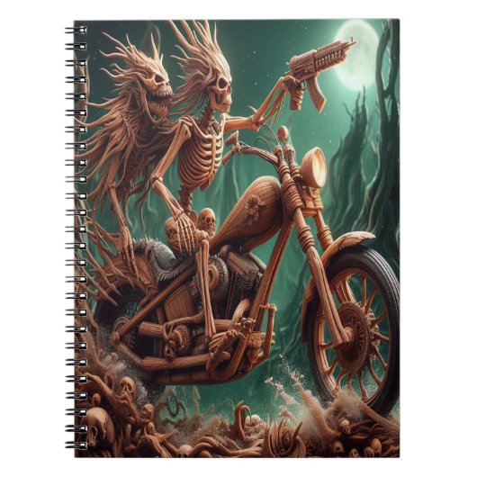 グレムボンとスカルダストが大きなチョッパーを乗せた ノートブック (正面)