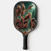 グレムボンとスカルダストが大きなチョッパーを乗せた ピックルボールラケット (裏面)