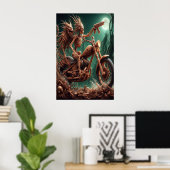 グレムボンとスカルダストが大きなチョッパーを乗せた ポスター (ホームオフィス)