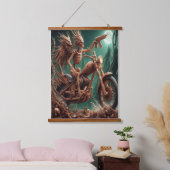 グレムボンとスカルダストが大きなチョッパーを乗せた 吊り下げ型タペストリー (寝室)