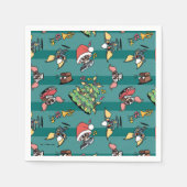 グレムリン | かわいいコミッククリスマスパターン スタンダードカクテルナプキン (正面)