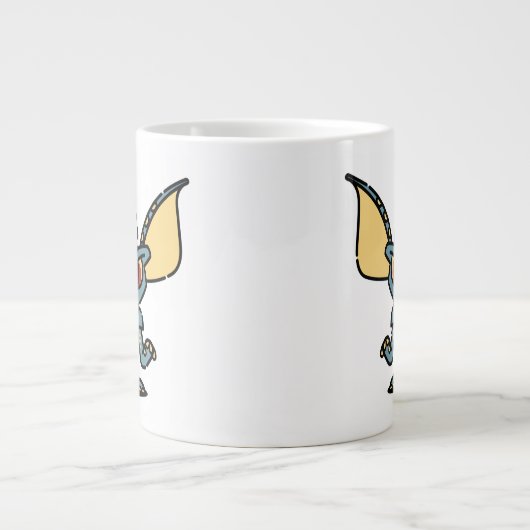 グレムリン |かわいいストライプ漫画キャラクター ジャンボコーヒーマグカップ (正面)