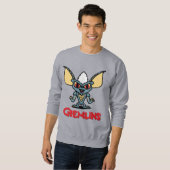 グレムリン |かわいいストライプ漫画キャラクター スウェットシャツ (正面フル)