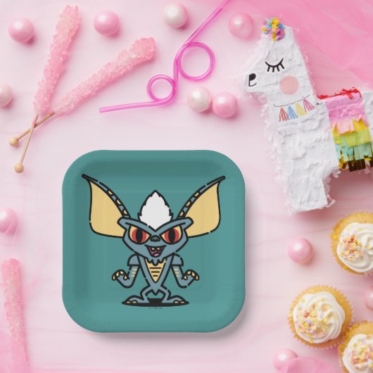 グレムリン |かわいいストライプ漫画キャラクター ペーパープレート (パーティー)