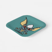 グレムリン |かわいいストライプ漫画キャラクター ペーパープレート (傾斜あり)