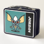 グレムリン |かわいいストライプ漫画 |名前の追加 メタルランチボックス (正面)