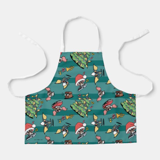 グレムリン |かわいい漫画クリスマスパターン エプロン (正面)