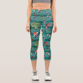 グレムリン |かわいい漫画クリスマスパターン カプリレギンス (正面)