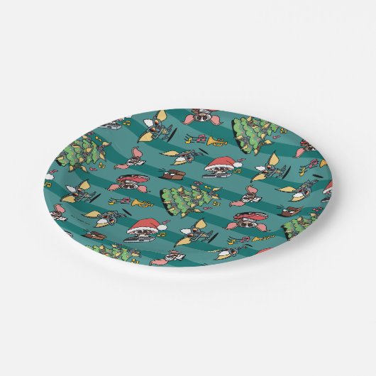 グレムリン |かわいい漫画クリスマスパターン ペーパープレート (アングル)