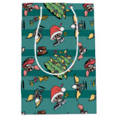 グレムリン |かわいい漫画クリスマスパターン ミディアムペーパーバッグ (正面)