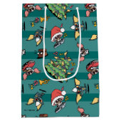 グレムリン |かわいい漫画クリスマスパターン ミディアムペーパーバッグ (裏面)