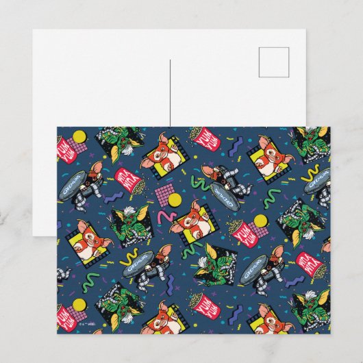 グレムリン™ 80年代レトロウェーブパターン ポストカード (正面/裏面)