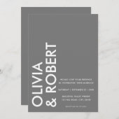 グレモダンイはっきりしたミニマ結婚リスト 招待状 (正面/裏面)