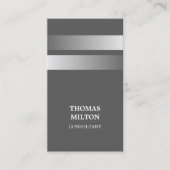 グレモダンイエレガントシルバーフェイクコンサルタストライプント 名刺 (正面)
