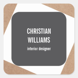 グレモダンイエレガントホワイトクラフト紙名 スクエアシール