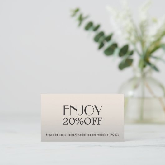 グレモダンイエレガントホワイトクーポはっきりしたン美しい 割引カード (スタンド正面)