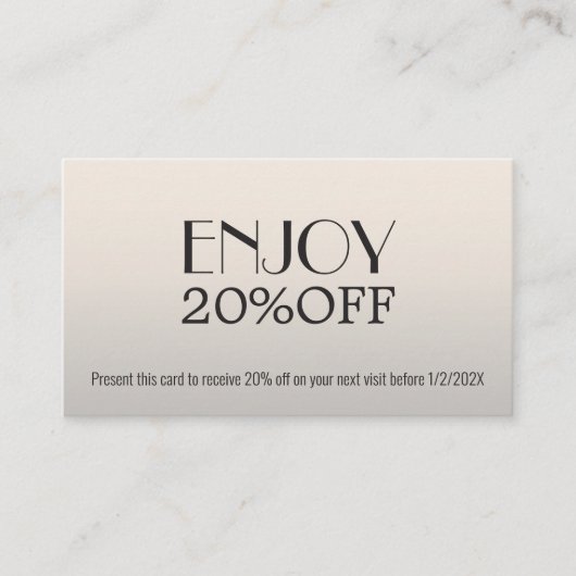 グレモダンイエレガントホワイトクーポはっきりしたン美しい 割引カード (正面)