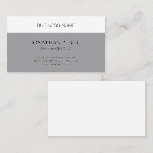 グレモダンイエレガントミニマル主義プレーンプロフェッショナル 名刺 (正面/裏面)