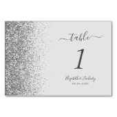 グレモダンイ淡い色のシルバーグリッターエッ結婚ジ テーブルナンバー (裏面)