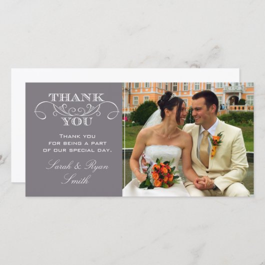 グレモダンイ結婚の写真サンキューカード サンキューカード (正面/裏面)