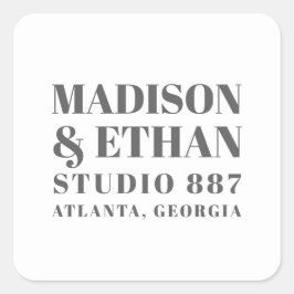 グレモダンーはっきりしたタイポグラフィ結婚式の引き出物 スクエアシール