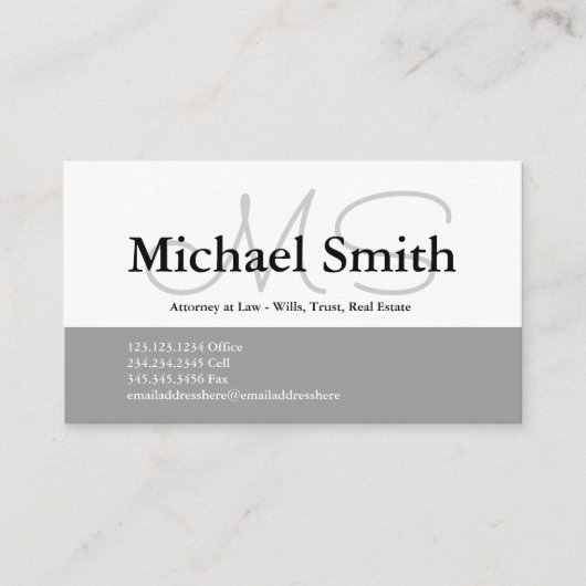 グレモダンーイニシャル-名刺 名刺 (正面)