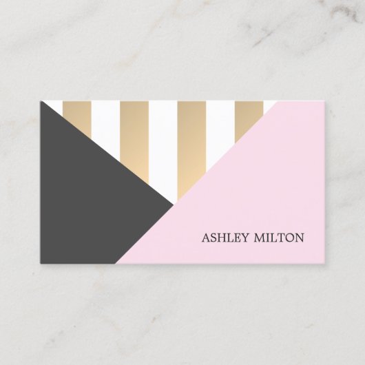 グレモダンーエレガントバラゴールデンストライプ 名刺 (正面)