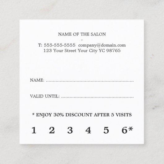 グレモダンーエレガントフェイク金ゴールド美しい ロイヤリティカード (裏面)