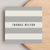 グレモダンーエレガントーストライプコンサルタント スクエア名刺