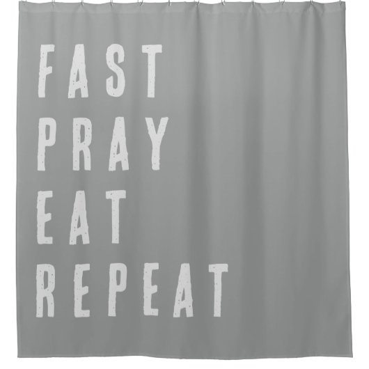 グレモダンーシンプルタイポグラフィ引用文ラマダン シャワーカーテン (正面)