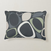 グレモダンースタイリッシュセージ緑抽象芸術パターン アクセントクッション (裏面)