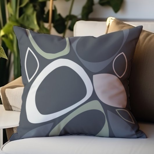 グレモダンースタイリッシュセージ緑抽象芸術パターン クッション