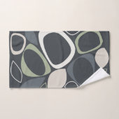 グレモダンースタイリッシュセージ緑抽象芸術パターン バスタオルセット (ハンドタオル)