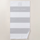 グレモダンーストライプズ・モノグラム ビーチタオル (正面)