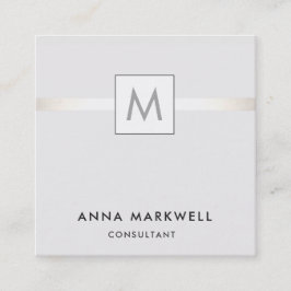グレモダンーストライププロフェッショナルモノグラム スクエア名刺