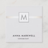 グレモダンーストライププロフェッショナルモノグラム スクエア名刺 (正面)