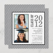 グレモダンーストライプ招待状 招待状 (正面/裏面)