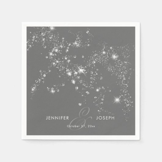 グレモダンーミニマルグ&ホワイトグラムダイヤモンド スタンダードカクテルナプキン (正面)