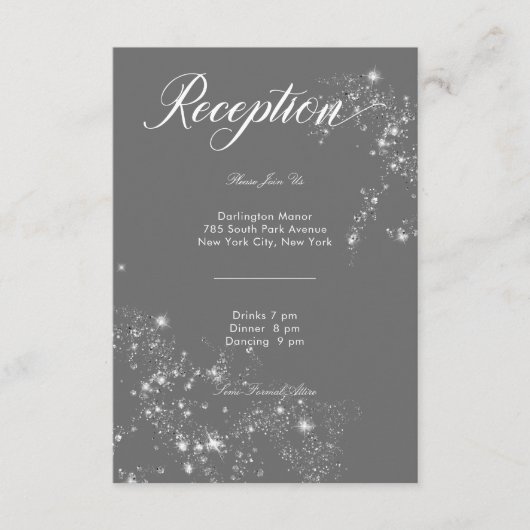 グレモダンーミニマル&ホワイトグラムダイヤモンド披露宴 エンクロージャーカード (正面)