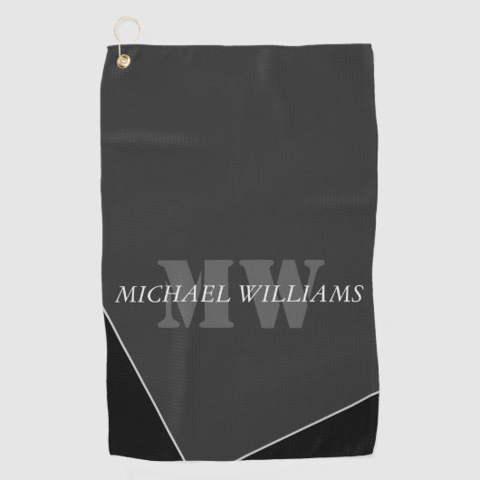 グレモダンー芸術的ブラックモノグラム ゴルフタオル (正面)