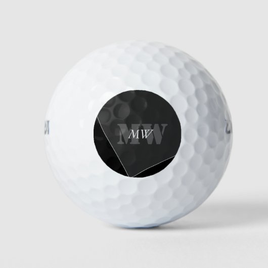 グレモダンー芸術的ブラックモノグラム ゴルフボール (正面)