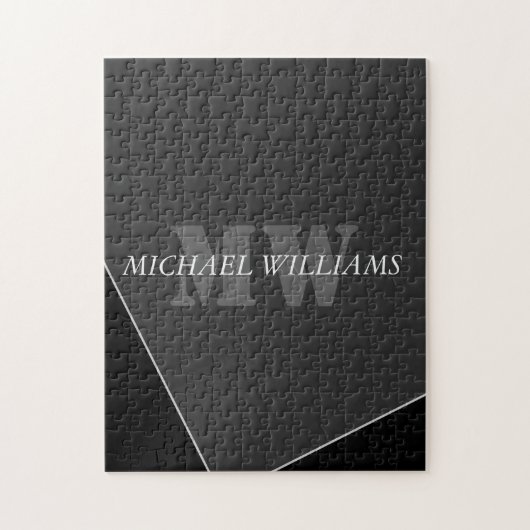 グレモダンー芸術的ブラックモノグラム ジグソーパズル (縦)