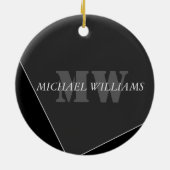 グレモダンー芸術的ブラックモノグラム セラミックオーナメント (裏面)