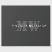 グレモダンー芸術的ブラックモノグラム ラッピングペーパー (フラット)