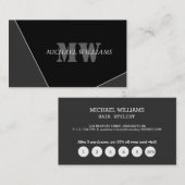 グレモダンー芸術的ブラックモノグラム ロイヤリティカード (正面/裏面)