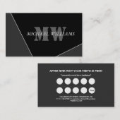 グレモダンー芸術的ブラックモノグラム ロイヤリティカード (正面/裏面)