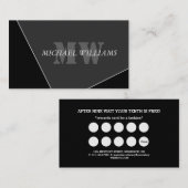 グレモダンー芸術的ブラックモノグラム ロイヤリティカード (正面/裏面)