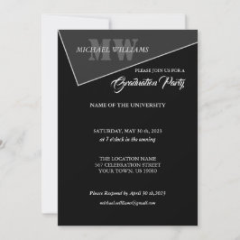 グレモダンー芸術的ブラックモノグラム 招待状