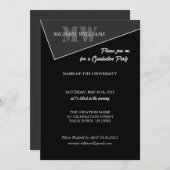 グレモダンー芸術的ブラックモノグラム 招待状 (正面/裏面)